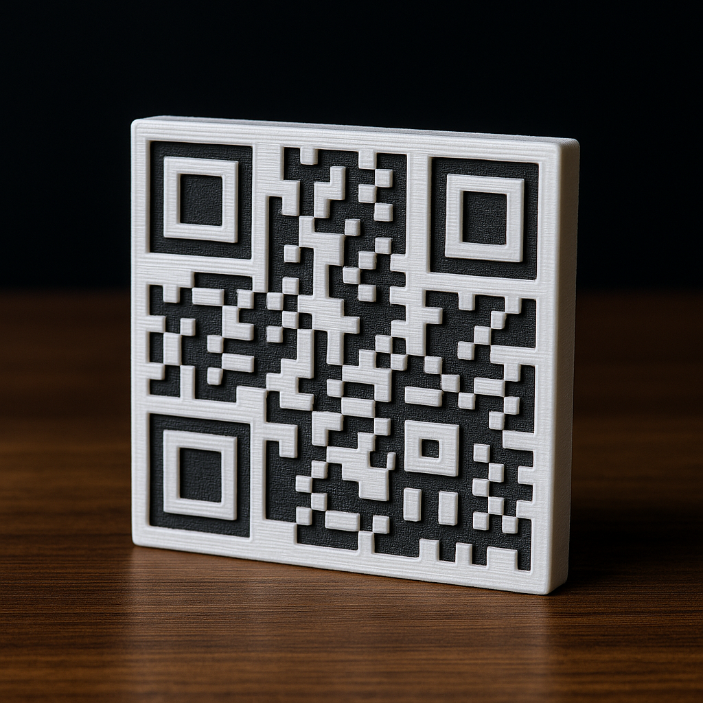 60mm Custom 3D Printed QR Code