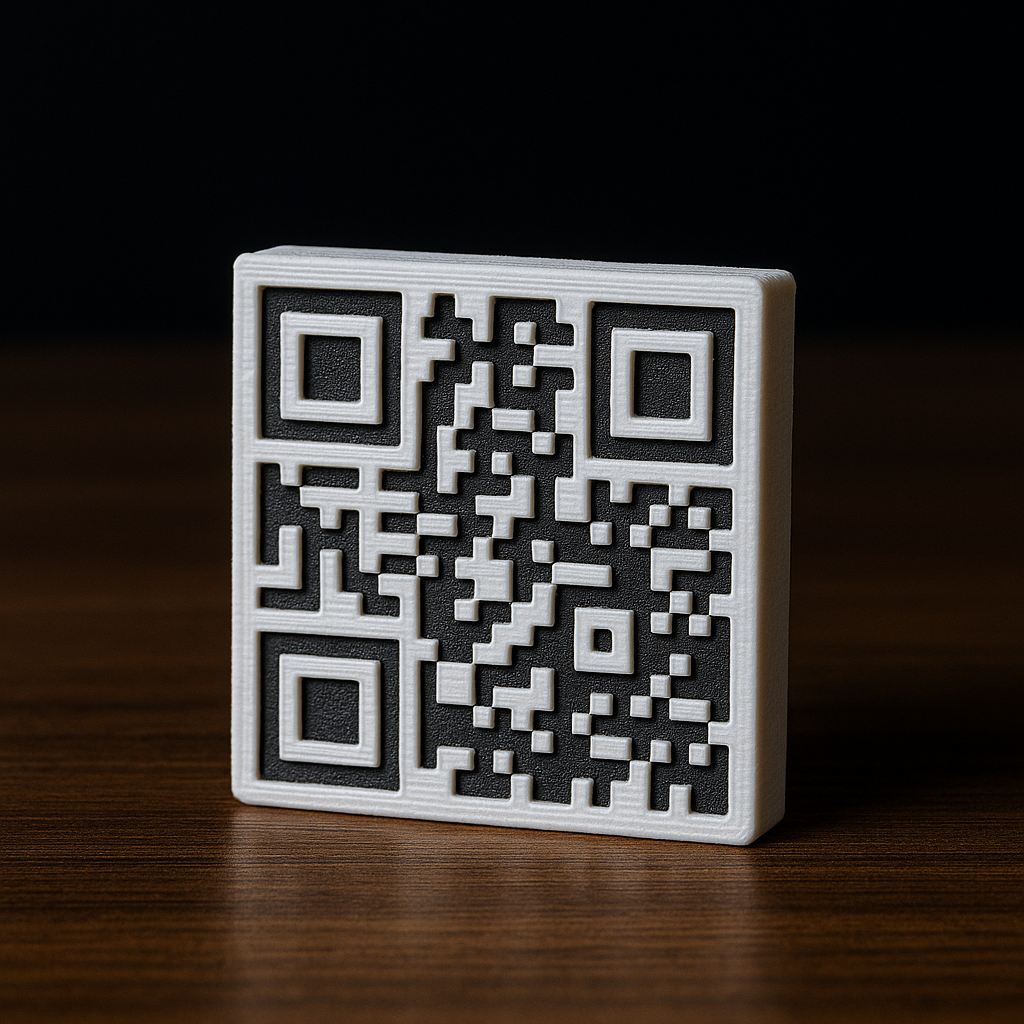 40mm Custom 3D Printed QR Code